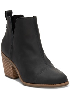 TOMS Shoes Toms Women's Everly Cutout Block Heel Booties - Black Leather