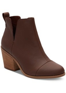 TOMS Shoes Toms Women's Everly Cutout Block Heel Booties - Chestnut Leather