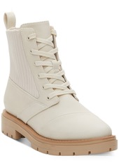 TOMS Shoes Toms Women's Ionie Lace-Up Lug Sole Combat Boots - Light Sand Nubuck