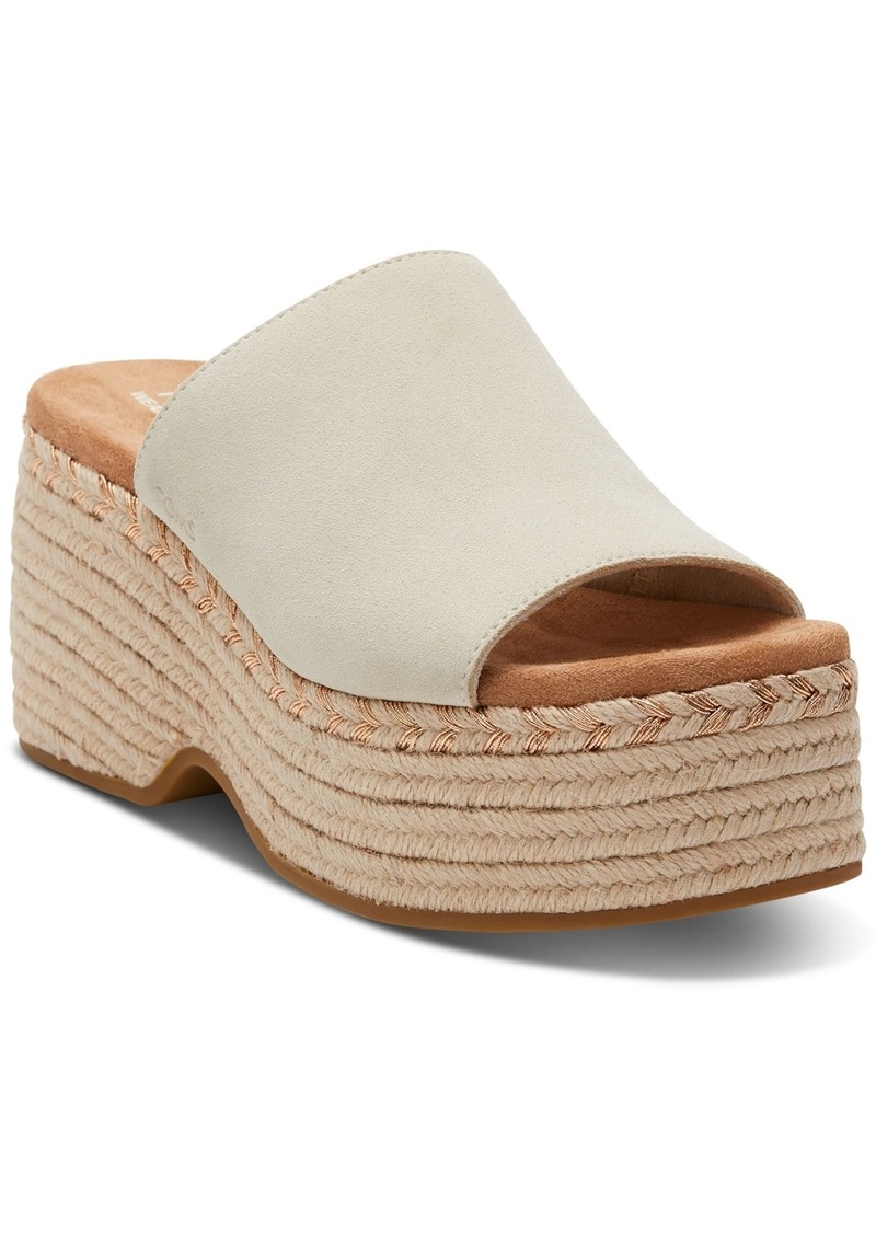 TOMS Shoes Toms Women's Laila Slide Platform Espadrille Sandals - Fog Suede