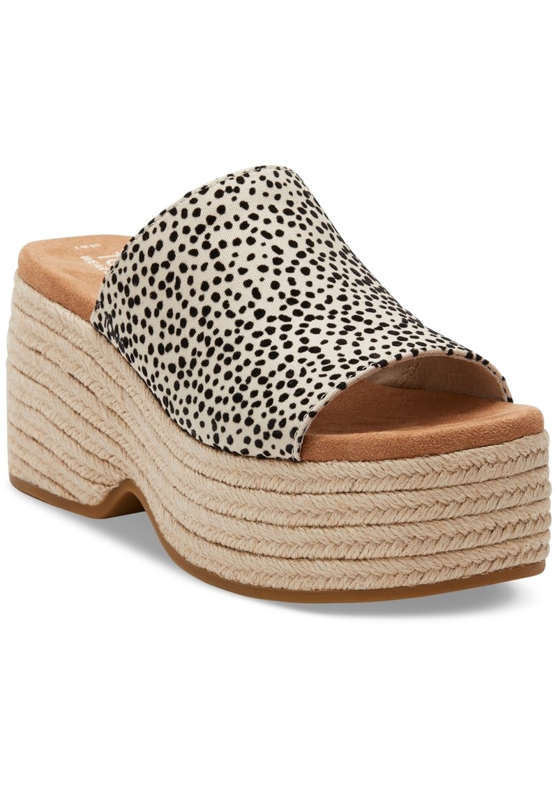 TOMS Shoes Toms Women's Laila Slide Platform Espadrille Sandals - Fog Flocked Mini Cheetah