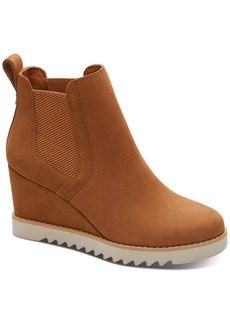 TOMS Shoes Toms Women's Maddie Water-Resistant Wedge Lug Sole Booties - Water Resistant Tan Leather/Suede