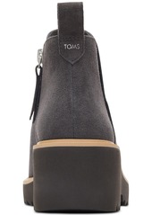 TOMS Shoes Toms Women's Maude Round Toe Lug Sole Wedge Booties - Oatmeal Suede