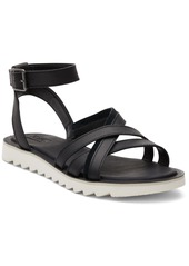 TOMS Shoes Toms Women's Rory Ankle-Strap Flat Tread Sandals - Black Leather