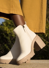 TOMS Shoes Toms Women's Rya Lug Sole Block Heel Platform Booties - Light Sand Leather