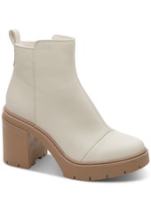 TOMS Shoes Toms Women's Rya Lug Sole Block Heel Platform Booties - Tan Leather