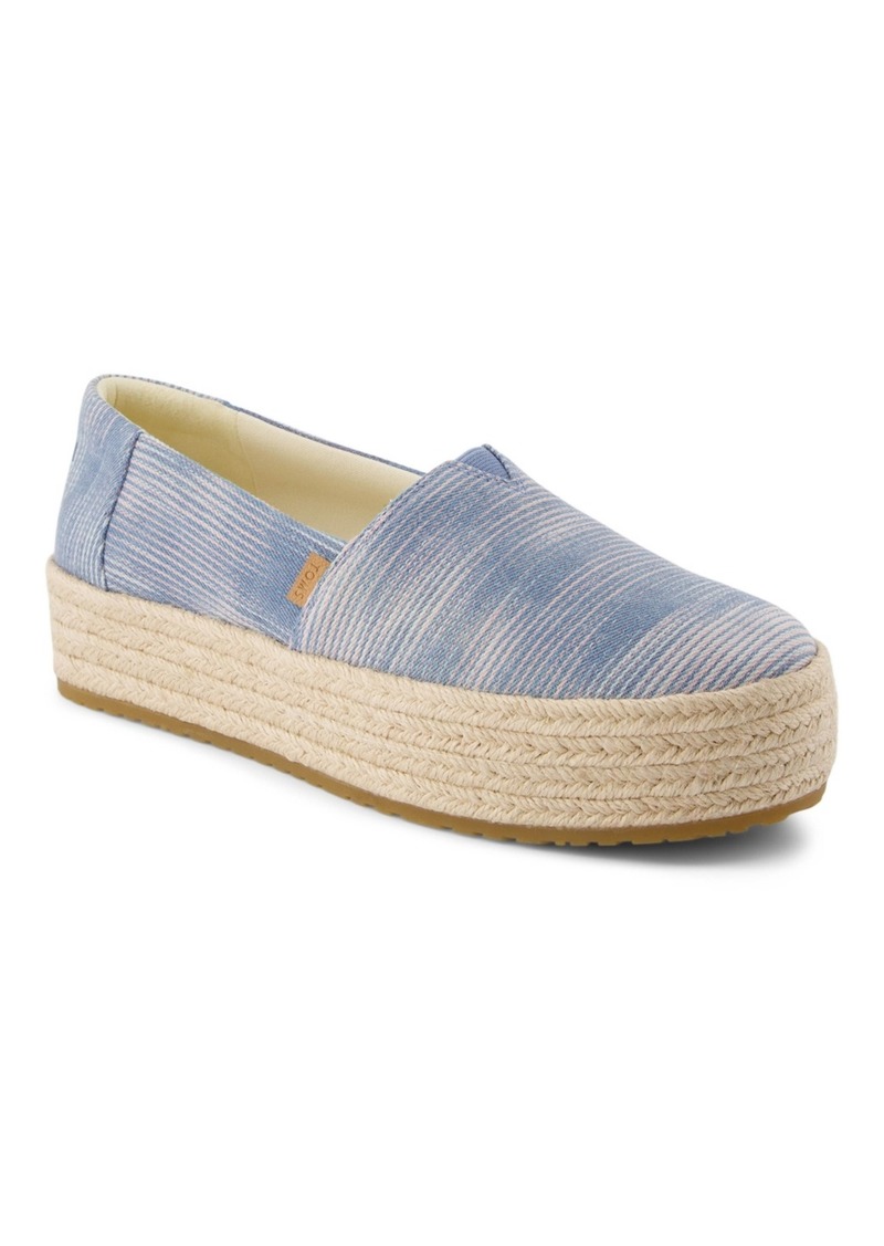 TOMS Shoes Toms Women's Valencia Espadrille Flats - Pastel Blue Novelty Denim