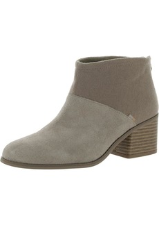 TOMS Shoes Womens Faux Suede Mixed Media Ankle Boots