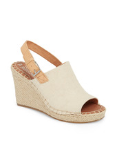 TOMS Shoes TOMS Monica Slingback Wedge in Natural Hemp/Leather at Nordstrom