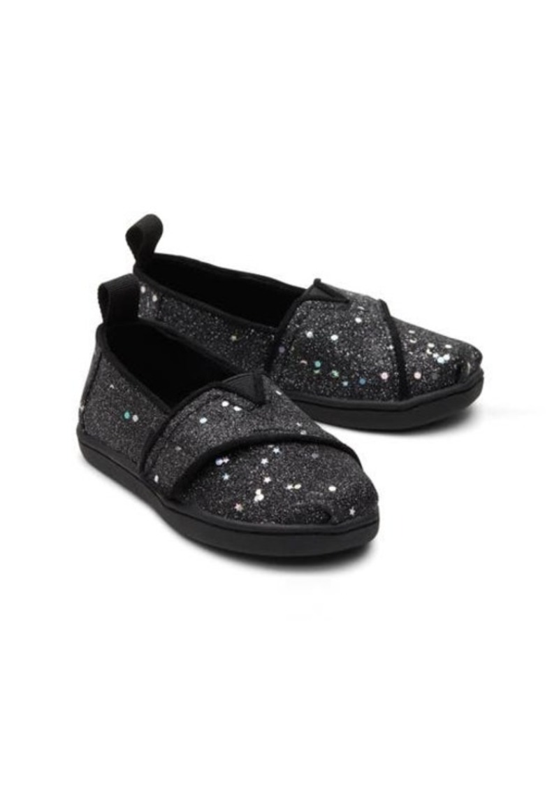 TOMS Kids' Glitter Alpargata Slip-On Sneaker