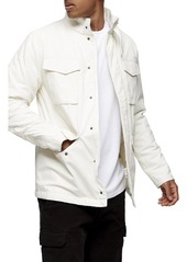 Men's Topman Ecru Four-Pocket Classic Fit Cotton Hooded Jacket