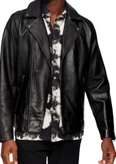Men's Topman Ray Leather Biker Jacket
