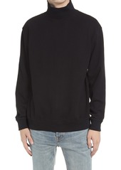 Topman Solid Cotton Turtleneck Sweater in Black at Nordstrom