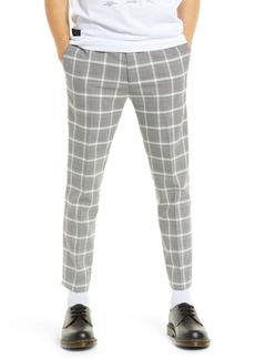 Topman Check Pull-On Pants in Black/White at Nordstrom