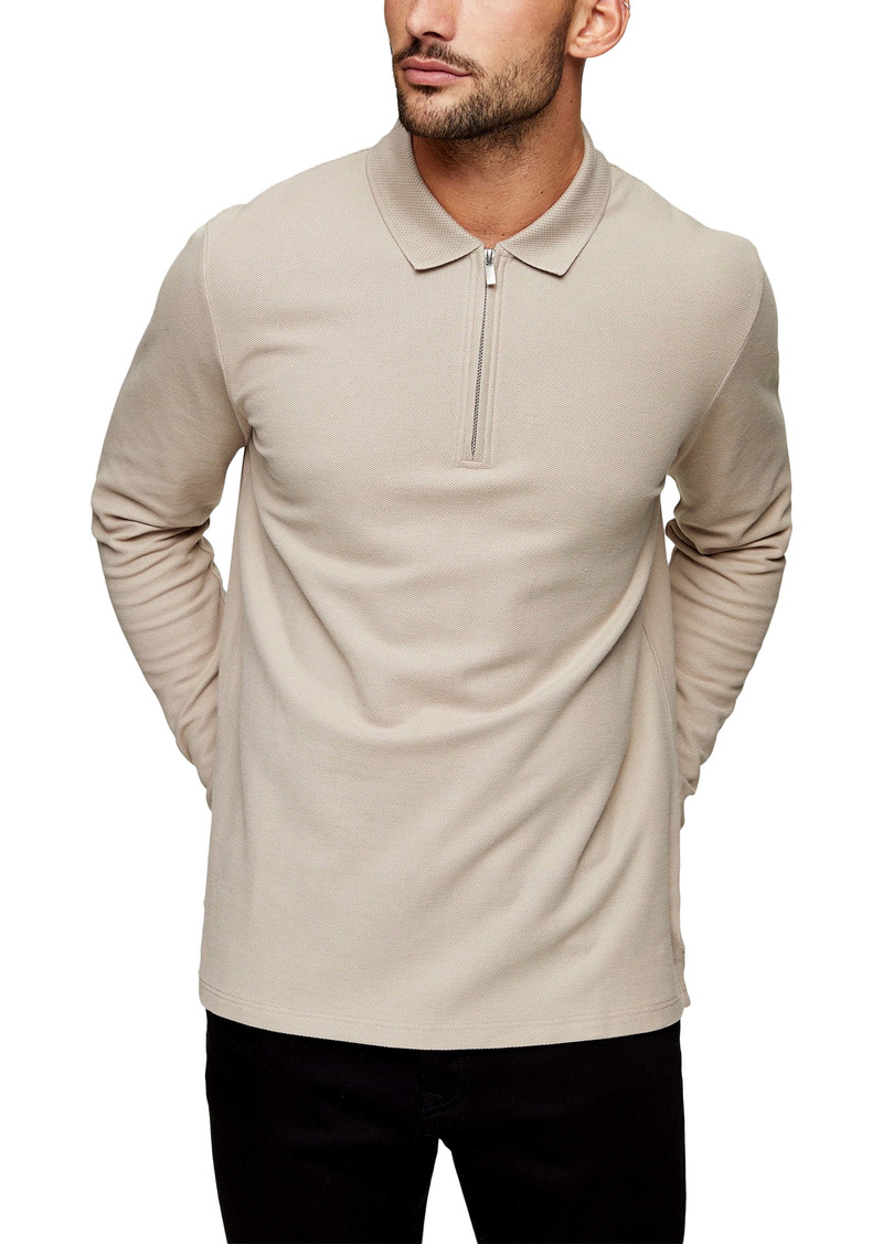 topman long sleeve polo