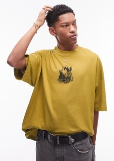 Topman Extreme Oversize Dove Graphic T-Shirt