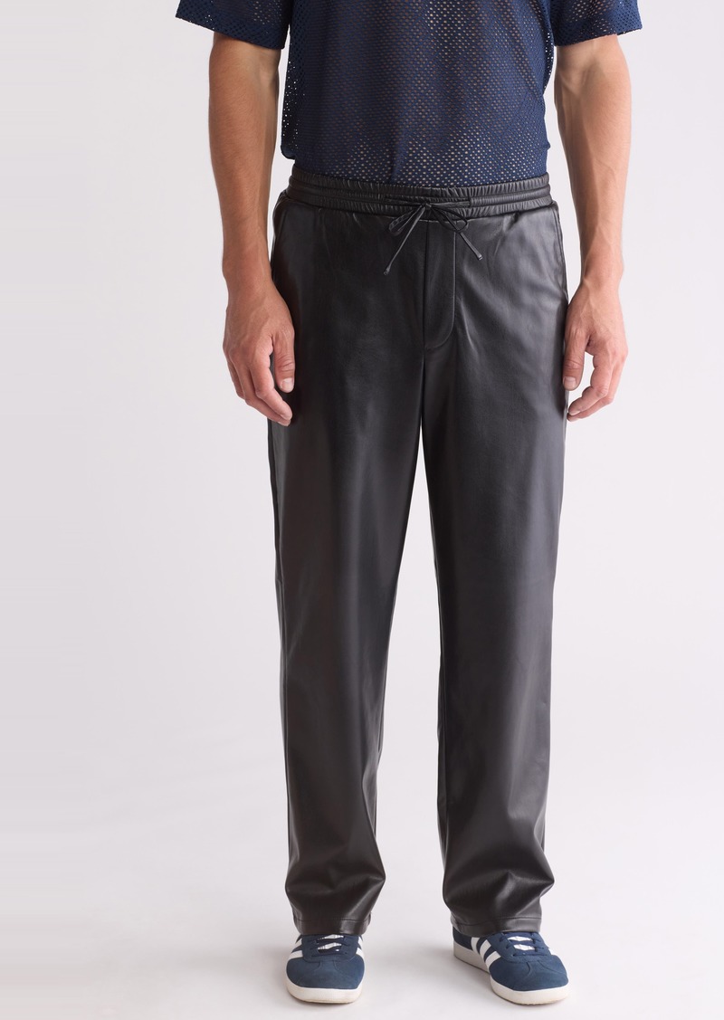 Topman Faux Leather Pants in Black at Nordstrom Rack