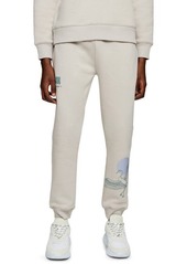 Topman Gallery Print Joggers in Stone at Nordstrom