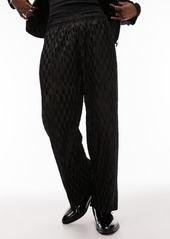 Topman Jacquard Check Straight Leg Pants