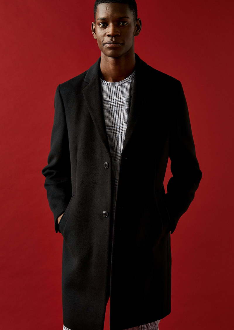 topman classic fit overcoat