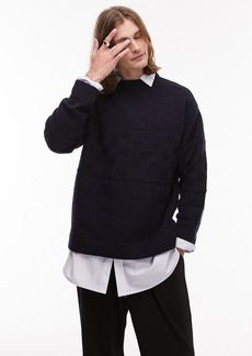 Topman Mixed Pattern Wool Blend Sweater