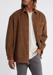 Topman Oversize Corduroy Button-Up Shirt in Brown at Nordstrom Rack