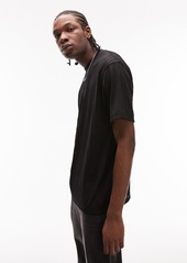 Topman Oversize Mesh Rib T-Shirt in Black at Nordstrom Rack