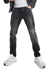 Topman Paneled Skinny Jeans in Black at Nordstrom