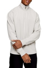 Topman Quarter-Zip Cotton Blend Sweatshirt
