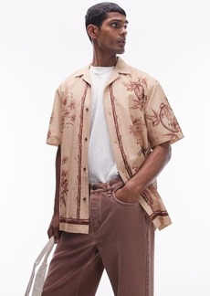 Topman Relaxed Fit Border Camp Shirt