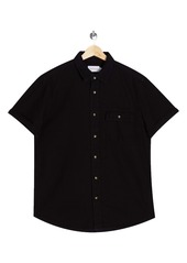 Topman Short Sleeve Button-Up Denim Shirt