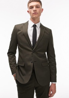 Topman Skinny Fit Herringbone Suit Jacket