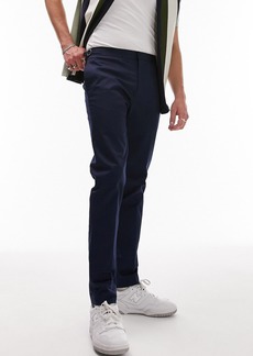 Topman Slim Fit Cotton Stretch Chino Pants in Navy at Nordstrom Rack