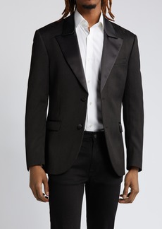 Topman Slim Fit Jacquard Suit Jacket in Black at Nordstrom Rack
