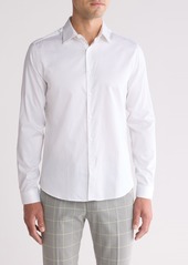 Topman Slim Fit Sateen Button-Up Shirt in White at Nordstrom Rack