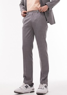 Topman Slim Fit Stretch Flat Front Suit Pants