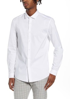 Topman Stretch Form Flow White Button-Up Shirt at Nordstrom