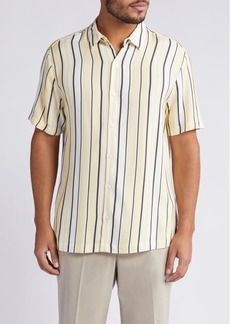 Topman Stripe Short Sleeve Button-Up Shirt