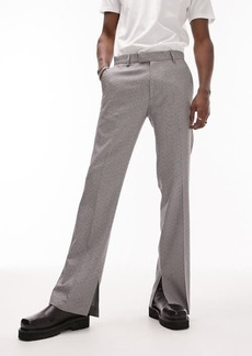 Topman Textured Straight Flare Trousers
