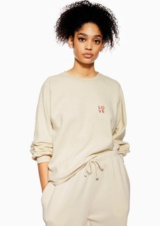 topshop borg heart zip funnel sweatshirt