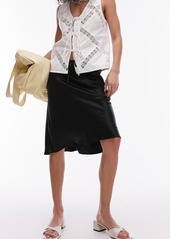 Topshop '90s Drawstring Satin Skirt