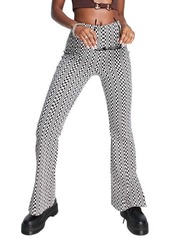 Topshop Bengaline Flare Leg Pants in White at Nordstrom