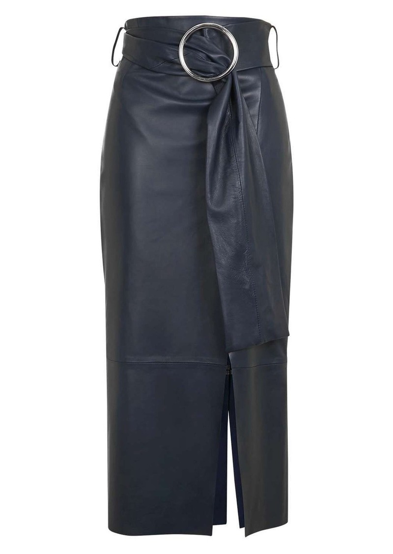 Topshop Topshop Boutique Belted Leather Skirt | Skirts