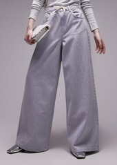 Topshop Paperbag Bow Waist Wide Leg Jeans