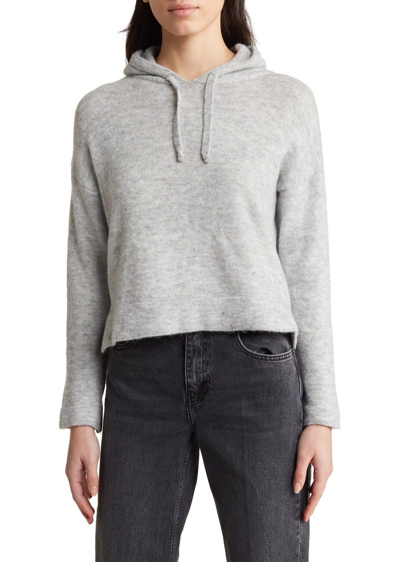 Topshop Boxy Crop Hooded Sweater in Grey at Nordstrom Rack