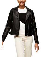 Topshop Brandy Faux Leather Moto Jacket in Black at Nordstrom