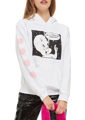 topshop glitter heart hoodie