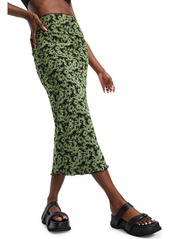 Topshop Checkerboard Ditsy Mesh Midi Skirt in Mid Green at Nordstrom