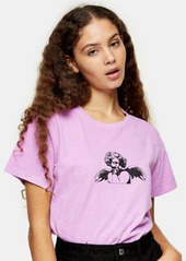 Topshop cherub motif T-shirt in purple
