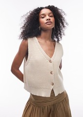 Topshop Cotton Blend Sweater Vest